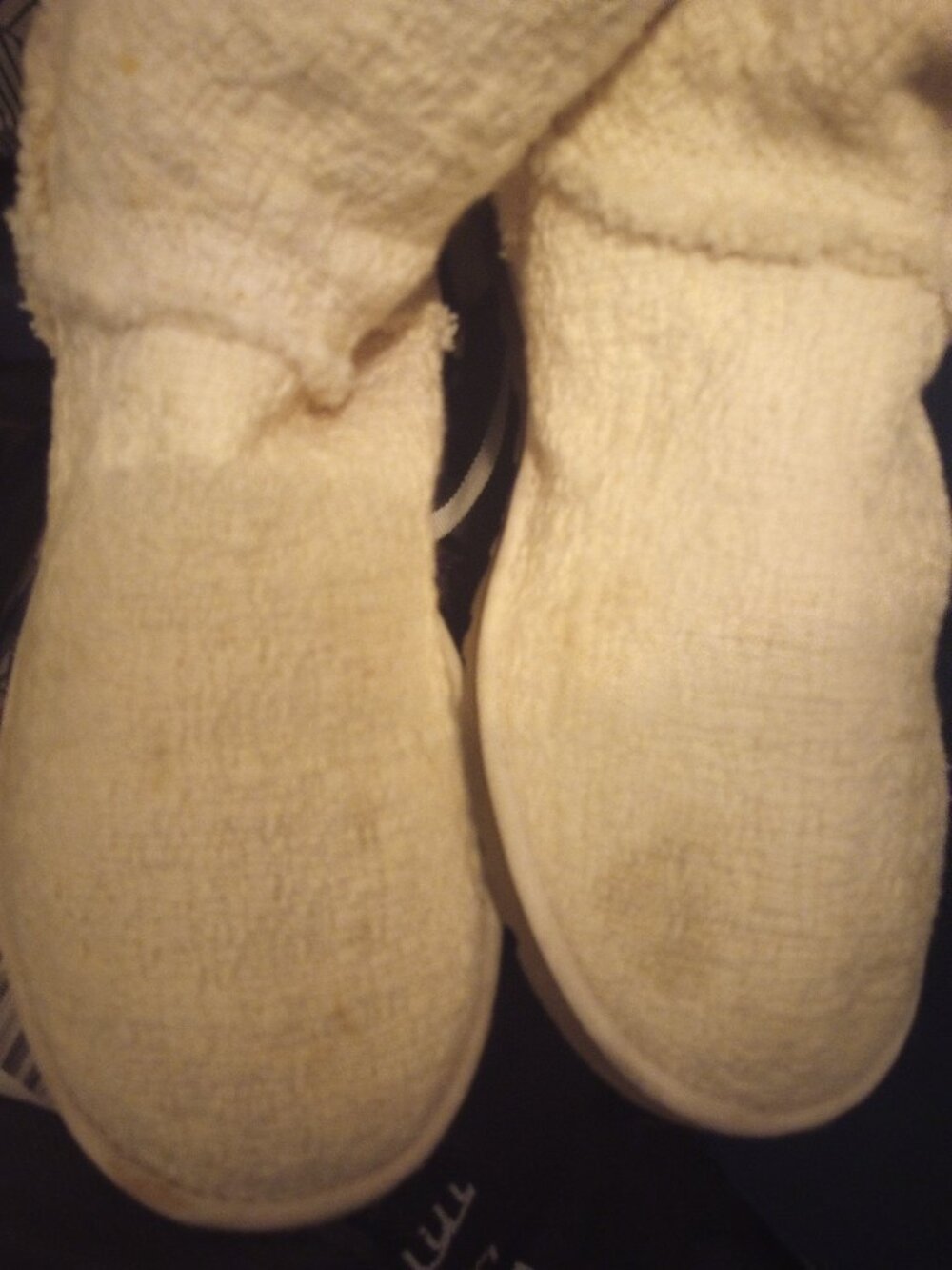 Uggs (original) textile & sheepskin boots sz 8 cream pre owned! - Picture 4 of 4